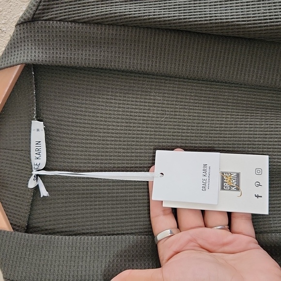 Grace Karin Open Front Green Cardigan - Picture 4 of 7